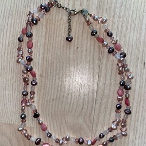 Layered multi colored beaded necklace